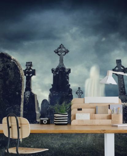 fond d'écran fantôme de cimetière
