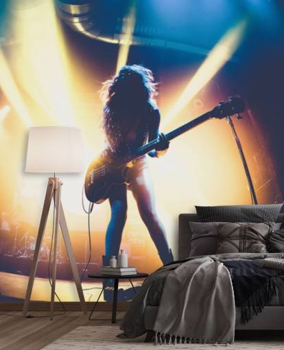 rock star silhouet behang