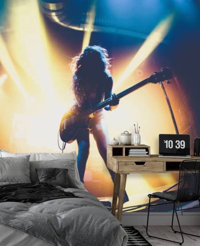 carta da parati rock star silhouette