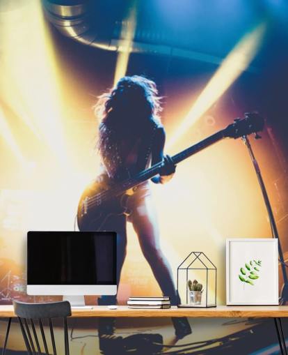 rock star silhouet behang