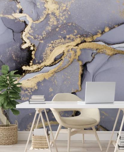 mural de papel pintado en acuarela azul y dorado llamado Blue with Gold Watercolour para dormitorios, baños y cocinas mural de papel pintado en acuarela azul y dorado llamado Blue with Gold Watercolour para dormitorios, baños y cocinas