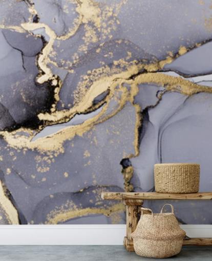 mural de papel pintado en acuarela azul y dorado llamado Blue with Gold Watercolour para dormitorios, baños y cocinas mural de papel pintado en acuarela azul y dorado llamado Blue with Gold Watercolour para dormitorios, baños y cocinas