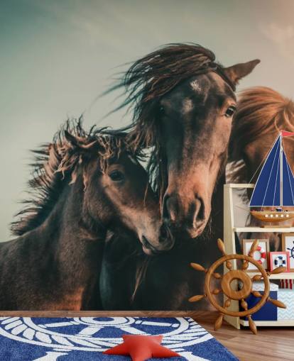 fondo de pantalla de fotos de tres caballos marrones