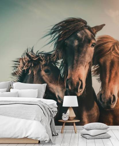 fondo de pantalla de fotos de tres caballos marrones