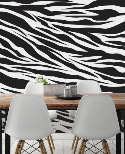 Mural de pared Cebra blanca y negra