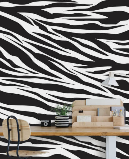 Black and White Zebra Print Wall Mural