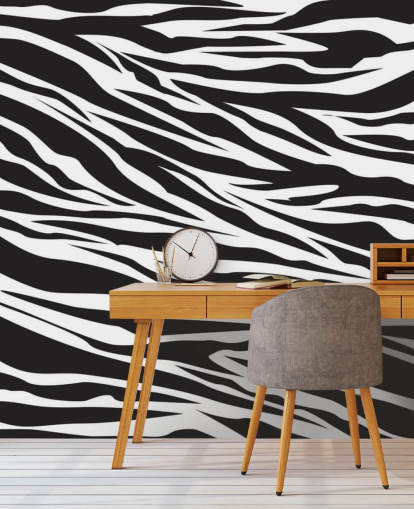 Schwarzweiss-Zebradruck Wandgemälde