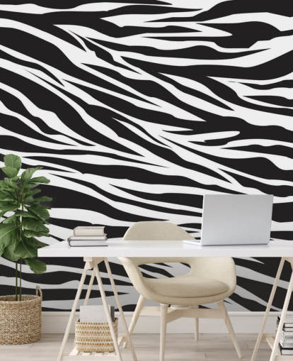 Black and White Zebra Print Wall Mural