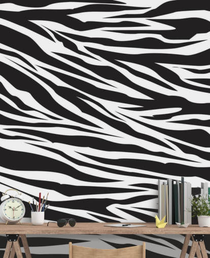 Black and White Zebra Print Wall Mural