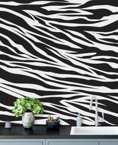 Black and White Zebra Print Wall Mural