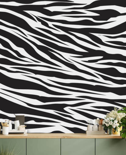 Mural de pared Cebra blanca y negra Mural de pared Cebra blanca y negra