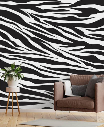 Mural de pared Cebra blanca y negra