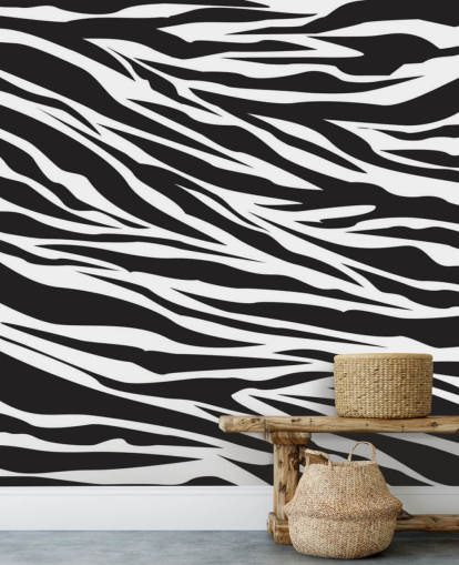 Svart og hvitt Zebra Print Veggmaleri Svart og hvitt Zebra Print Veggmaleri