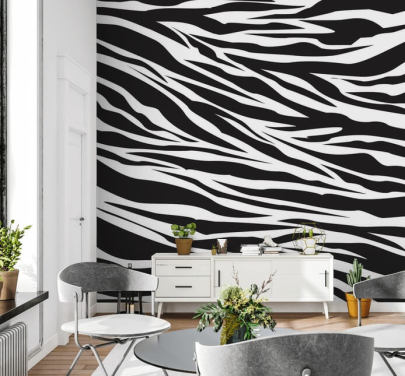 Svart og hvitt Zebra Print Veggmaleri