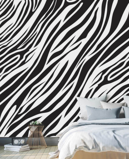 Black and White Zebra Print Wall Mural