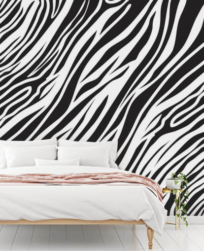 Svart og hvitt Zebra Print Veggmaleri