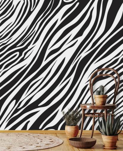 Décoration murale à imprimé zèbre noir et blanc