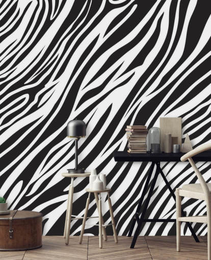 Mural de pared Cebra blanca y negra
