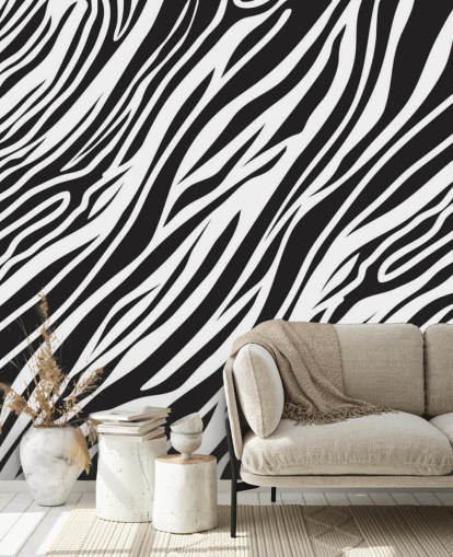 Décoration murale à imprimé zèbre noir et blanc