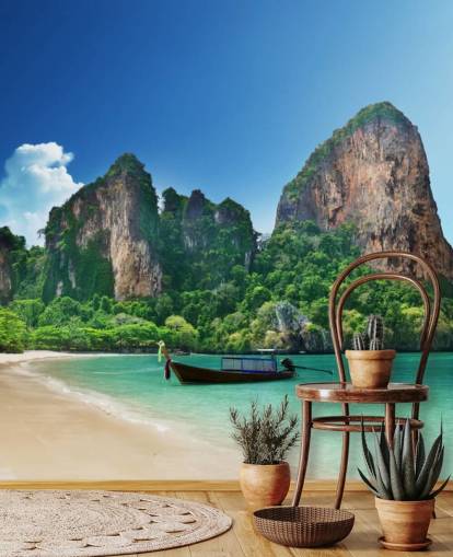 Railay beach in Krabi Wall Mural Railay beach in Krabi Wall Mural