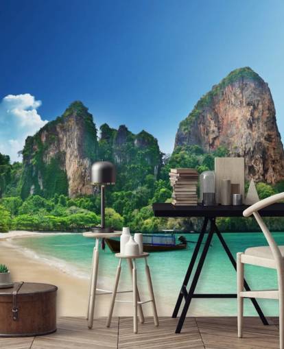 Fotobehang Spoorwegstrand in Krabi Fotobehang Spoorwegstrand in Krabi