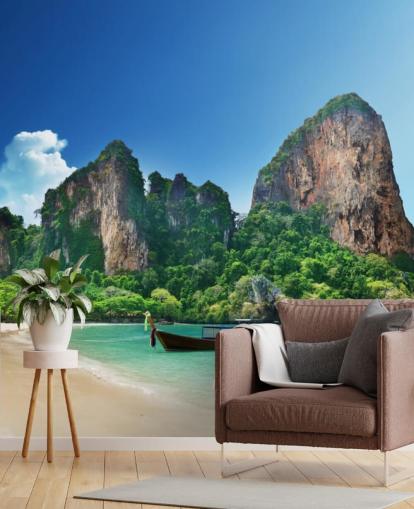 Mural de pared de la playa de Railay en Krabi