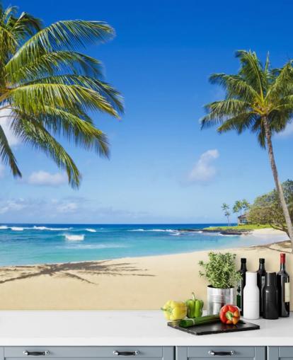 Decorazione murale con palme delle Hawaii