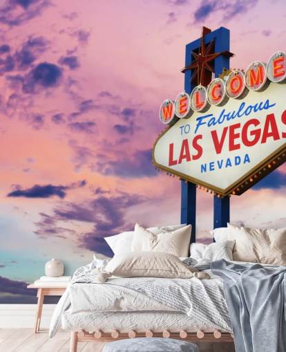 pink and blue customizable las vegas wallpaper mural called Welcome to Las Vegas Sign for home offices, bedrooms and businesses pink and blue customizable las vegas wallpaper mural called Welcome to Las Vegas Sign for home offices, bedrooms and businesses