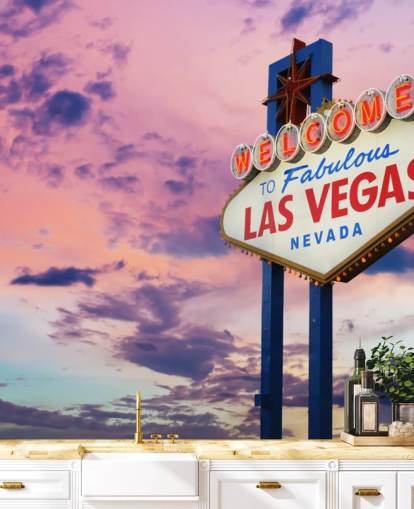 rosa och blå anpassningsbar las vegas tapetväggmålning kallad Welcome to Las Vegas Sign för hemmakontor, sovrum och företag rosa och blå anpassningsbar las vegas tapetväggmålning kallad Welcome to Las Vegas Sign för hemmakontor, sovrum och företag