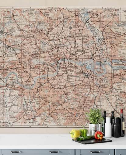 Carte murale vintage de Londres