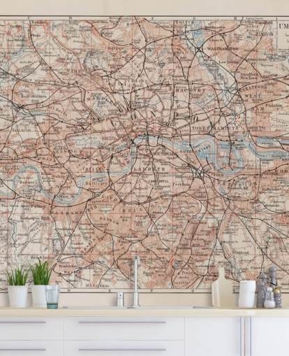 Vintage London Map Mural