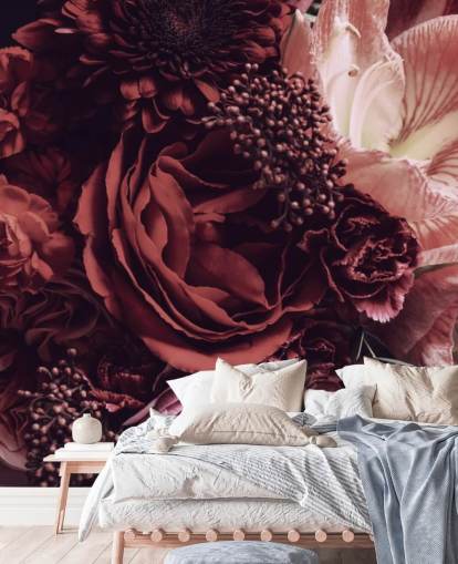 rosa, rote und lila Blumentapete