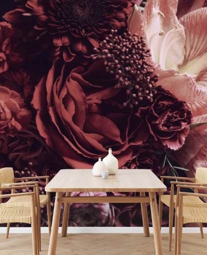 pink, red and purple floral wallpaper