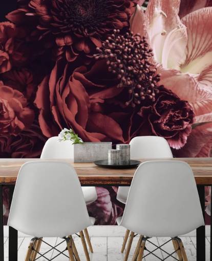 papel pintado floral rosa, rojo y morado papel pintado floral rosa, rojo y morado