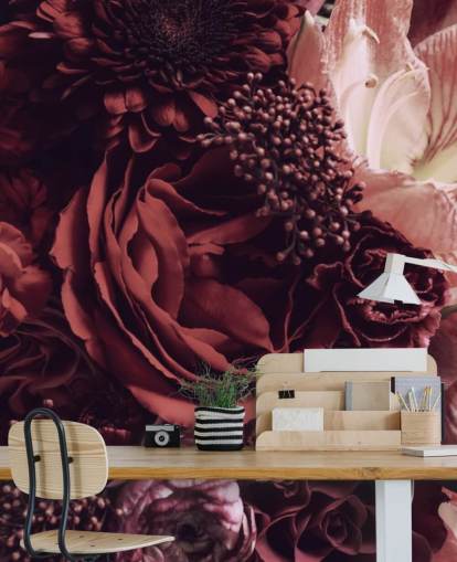 rosa, rød og lilla floral tapet rosa, rød og lilla floral tapet