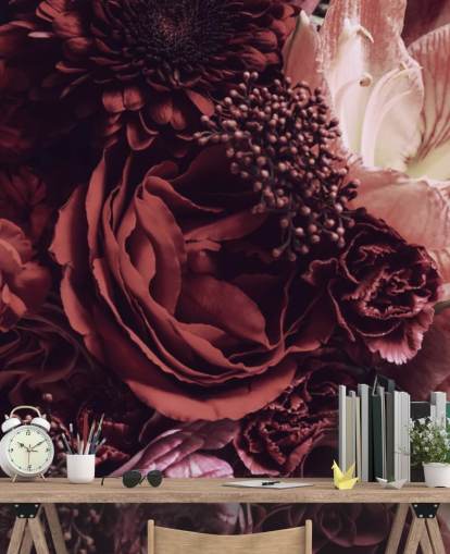 pink, red and purple floral wallpaper