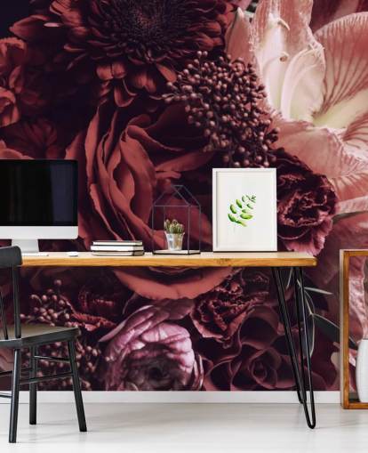 pink, red and purple floral wallpaper