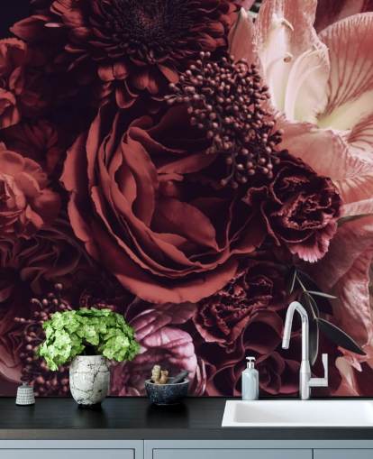 pink, rød og lilla blomster tapet pink, rød og lilla blomster tapet