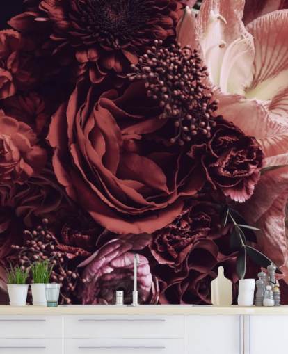 pink, red and purple floral wallpaper