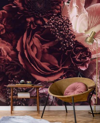 pink, red and purple floral wallpaper