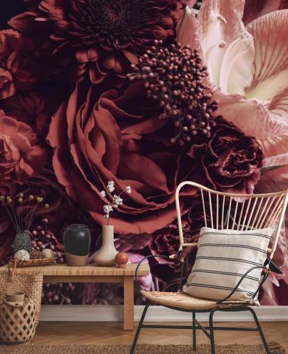 papel de parede floral rosa, vermelho e roxo papel de parede floral rosa, vermelho e roxo