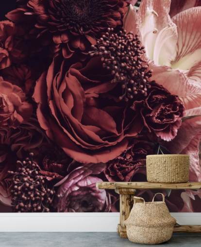 rosa, röd och lila blommig tapet rosa, röd och lila blommig tapet