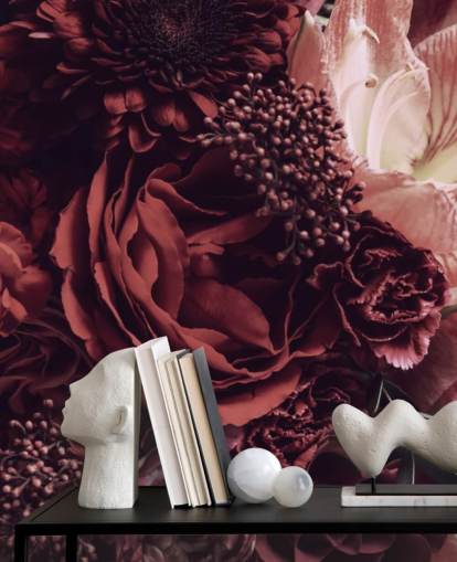 rosa, rote und lila Blumentapete