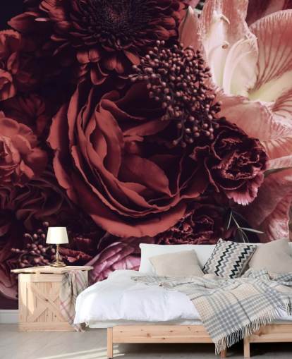 rosa, rød og lilla floral tapet rosa, rød og lilla floral tapet