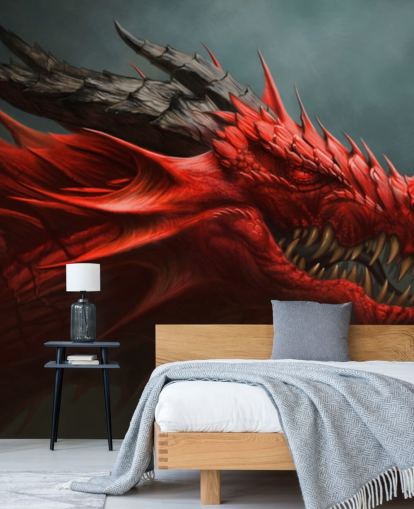rode drakenkop behang rode drakenkop behang