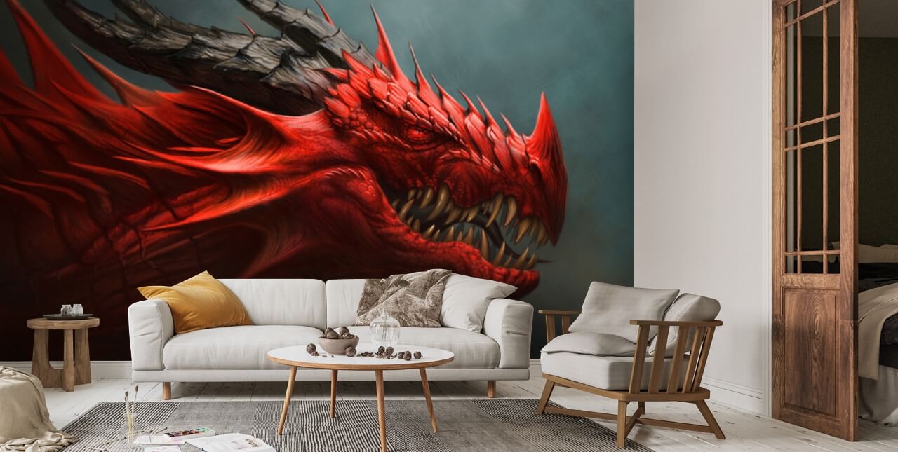 Menacing Red Dragon Wallpaper