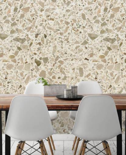 Cream speckled terrazzo wallpaper