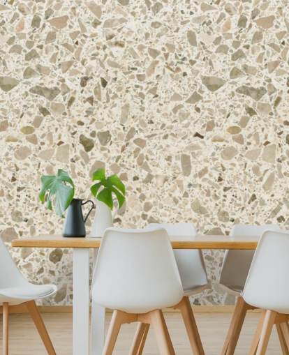 Cream speckled terrazzo wallpaper