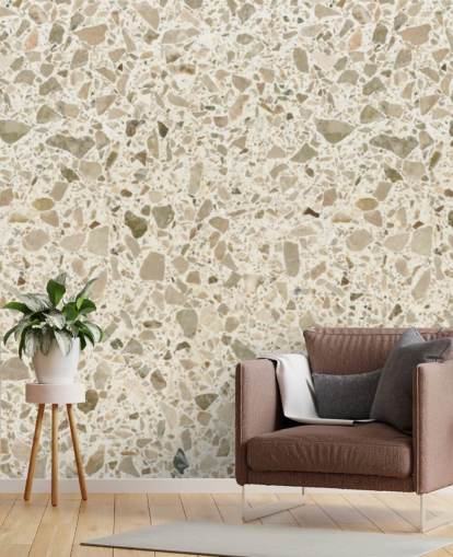 Krem flekkete terrazzo tapet Krem flekkete terrazzo tapet