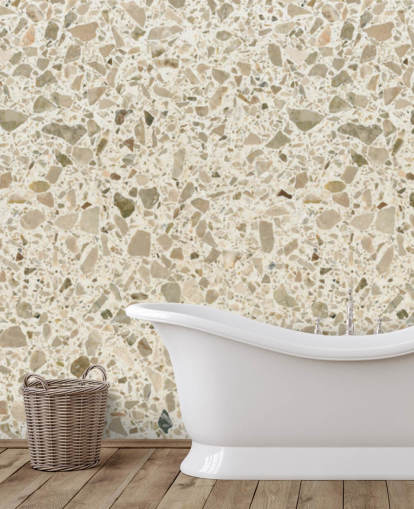 Grädde spräcklig terrazzo tapet